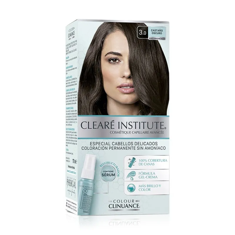 Cleare Institute Colour Clinuance Retocador Instantaneo Canas Raices y Cejas Tono Castaño Oscuro, 10 ml