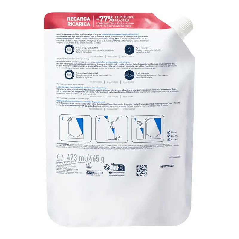 Cerave Locion Hidratante Recarga, 473 ml Cerave Locion Hidratante Recarga, 473 ml