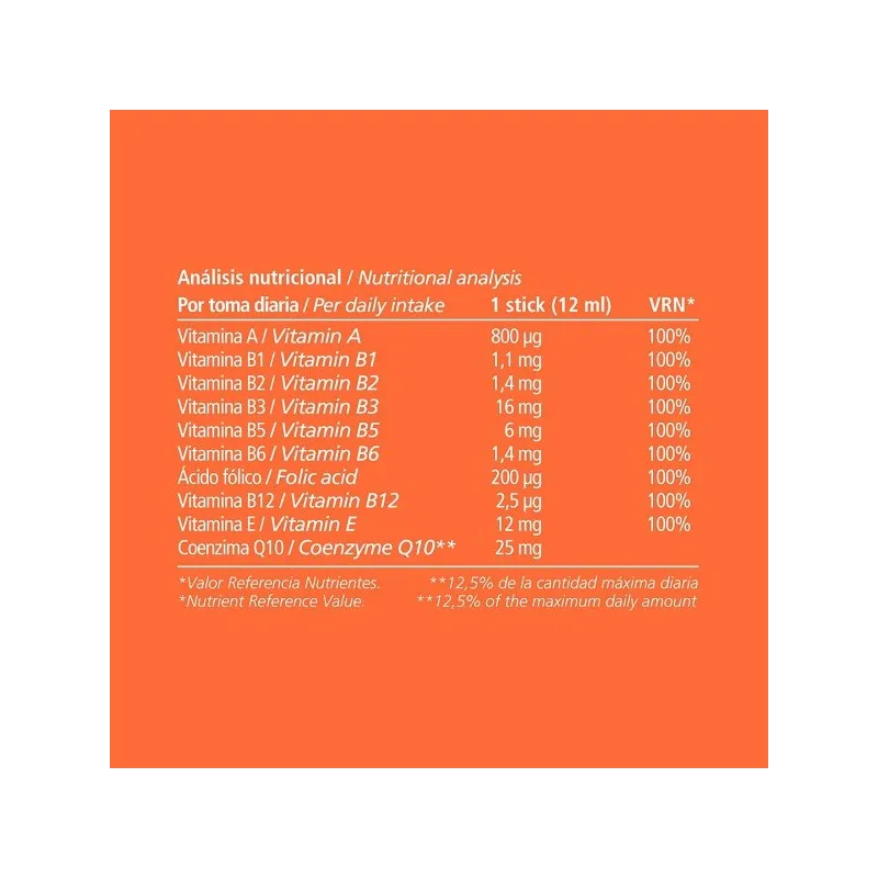 Vitae EnergyVita valores nutriciales recomendados