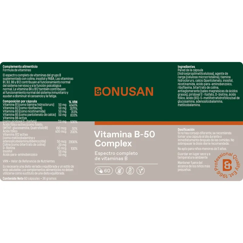 Bonusan Vitamina B-50 Complex | Farmacia Barata