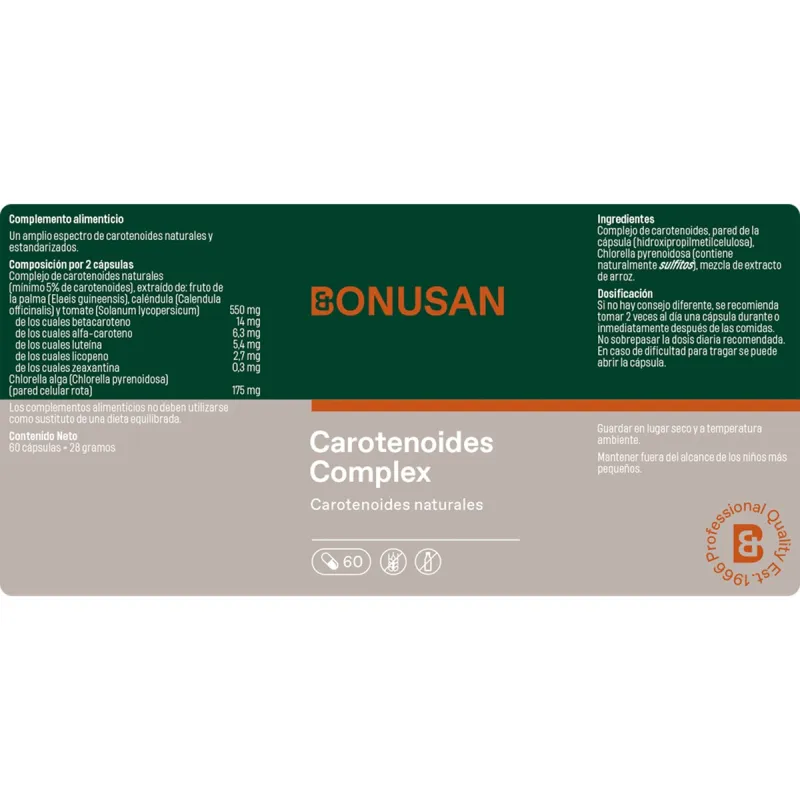 Bonusan Carotenoides complejo 60 cápsulas | Farmacia Barata Bonusan Carotenoides complejo 60 cápsulas | Farmacia Barata