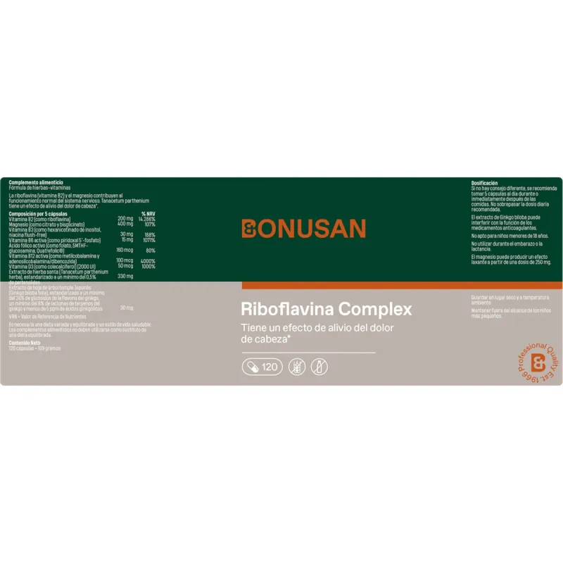 Bonusan Riboflavina Plus 120 cápsulas | Farmacia Barata Bonusan Riboflavina Plus 120 cápsulas | Farmacia Barata