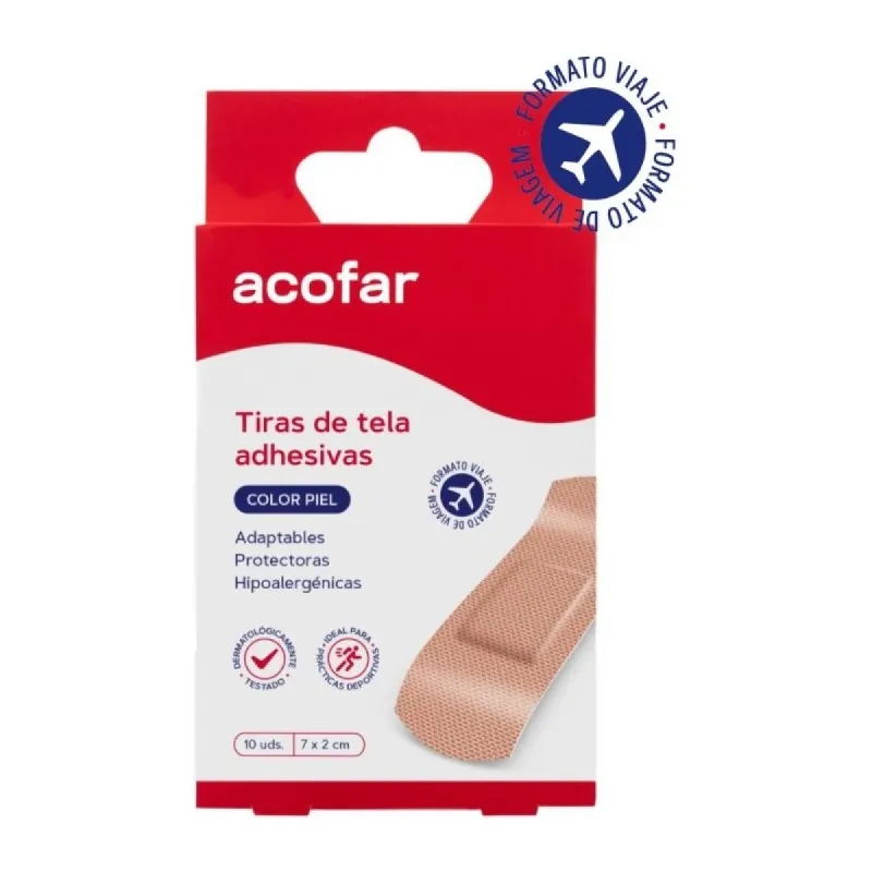 Acofar Tiras de Tela Color Piel, 10 unidades Acofar Tiras de Tela Color Piel, 10 unidades
