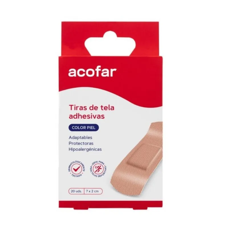 Acofar Tiras de Tela Color Piel, 20 unidades