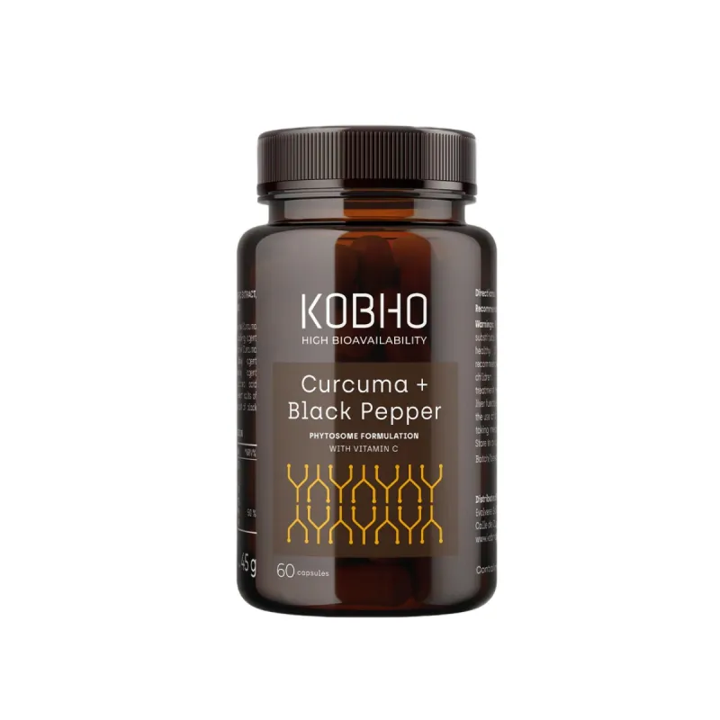 Kobho Curcuma + Piperin,60 capsulas