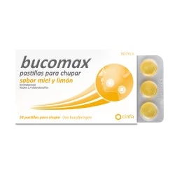 Bucomax Sabor Miel y Limon, 24 pastillas para chupar