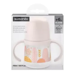 Suavinex Biberon Silicona con Asas +4m, 150ml. Suavinex Biberon Silicona con Asas +4m, 150ml.