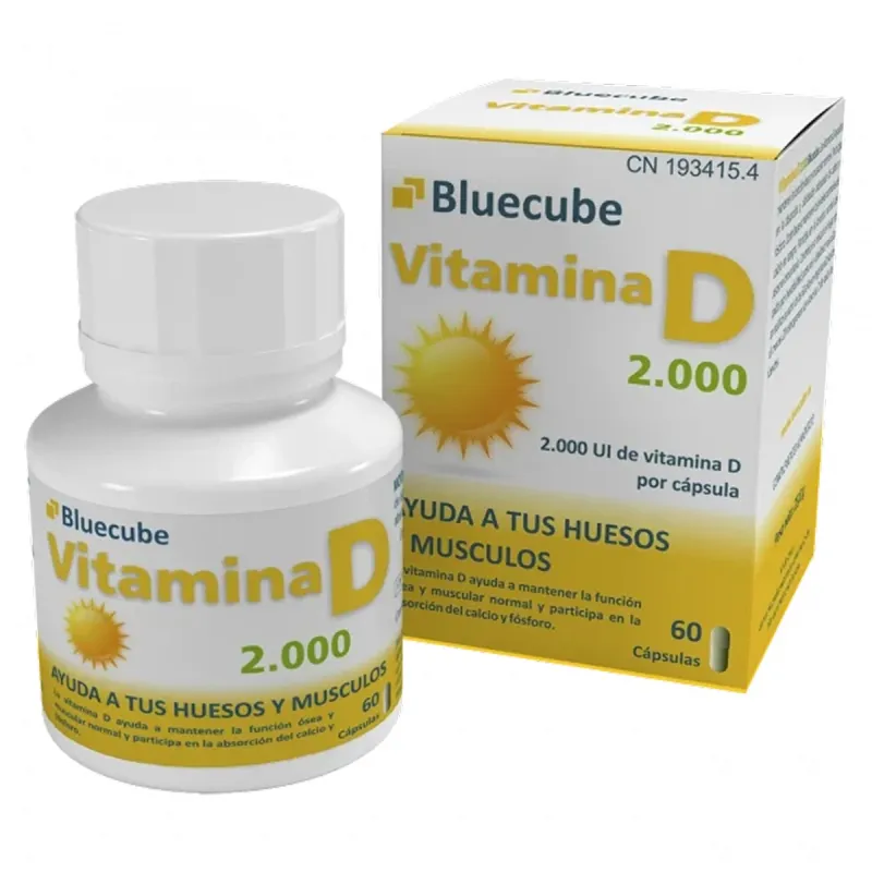 Bluecube Vitamina D 2000, 60 cápsulas | Farmacia Barata Bluecube Vitamina D 2000, 60 cápsulas | Farmacia Barata