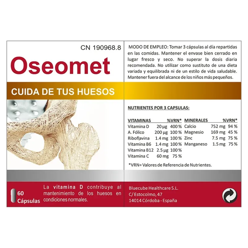 Bluecube Oseomet, 60 cápsulas | Farmacia Barata Bluecube Oseomet, 60 cápsulas | Farmacia Barata