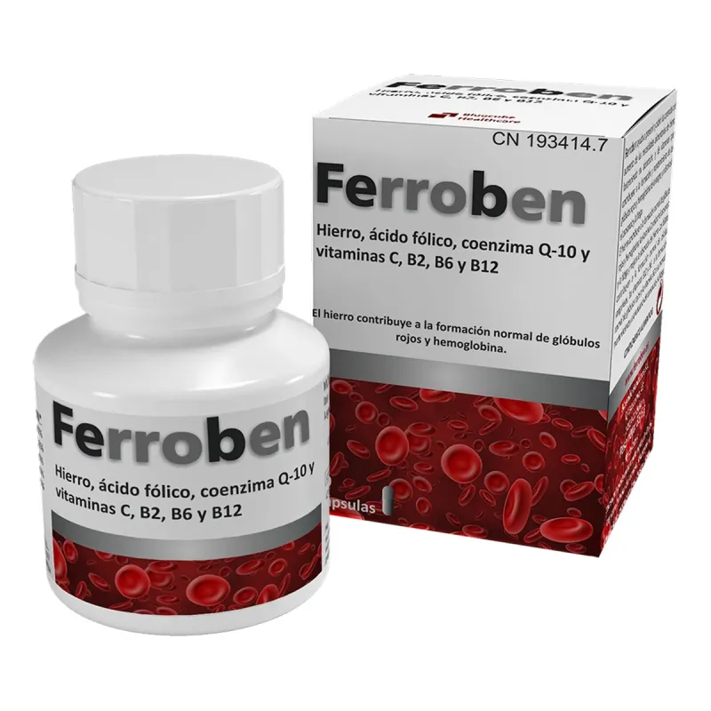 Bluecube Ferroben, 60 cápsulas | Farmacia Barata Bluecube Ferroben, 60 cápsulas | Farmacia Barata