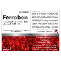 Bluecube Ferroben, 60 cápsulas | Farmacia Barata Bluecube Ferroben, 60 cápsulas | Farmacia Barata