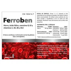 Bluecube Ferroben, 60 cápsulas | Farmacia Barata Bluecube Ferroben, 60 cápsulas | Farmacia Barata