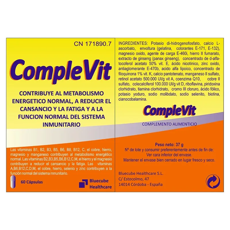 Bluecube Complevit, 60 cápsulas | Farmacia Barata Bluecube Complevit, 60 cápsulas | Farmacia Barata