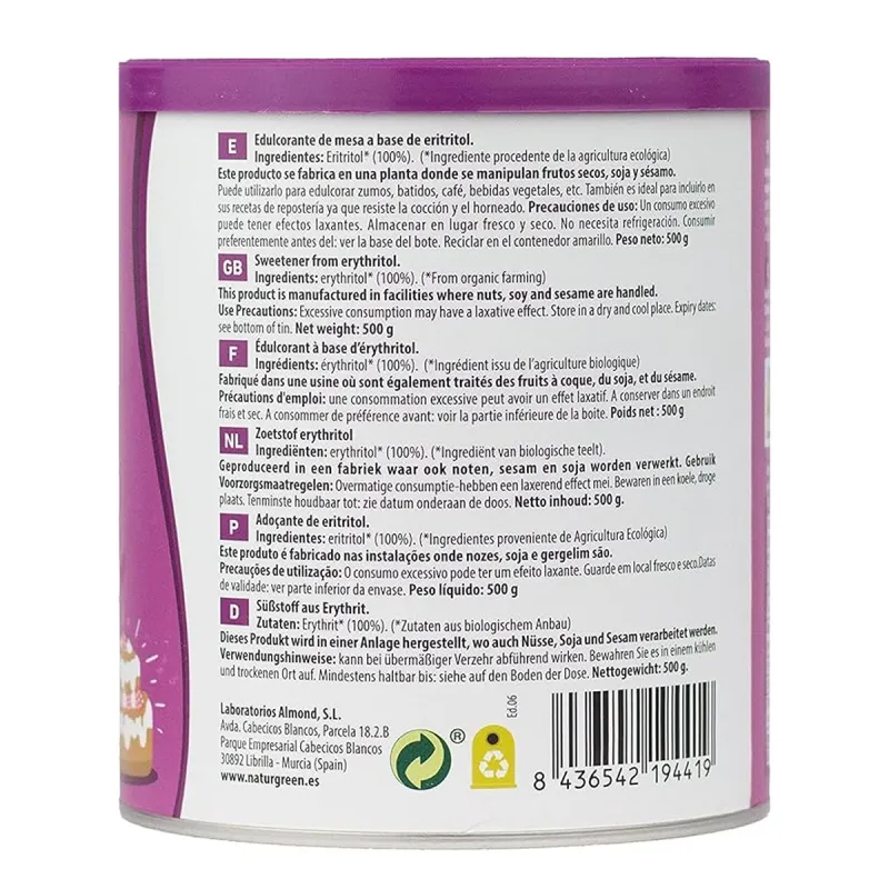 NaturGreen Eritritol BIO-Organic, 500 g. Dieta saludable. NaturGreen Eritritol BIO-Organic, 500 g. Dieta saludable.