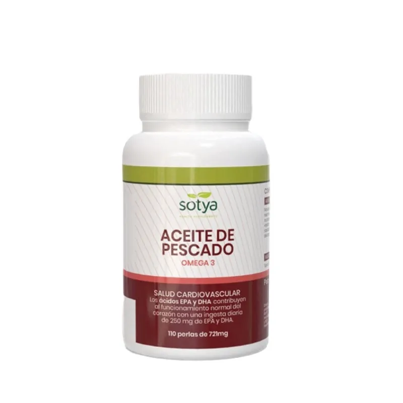 Sotya Aceite de Pescado Omega 3 721 mg, 110 perlas. Sotya Aceite de Pescado Omega 3 721 mg, 110 perlas.