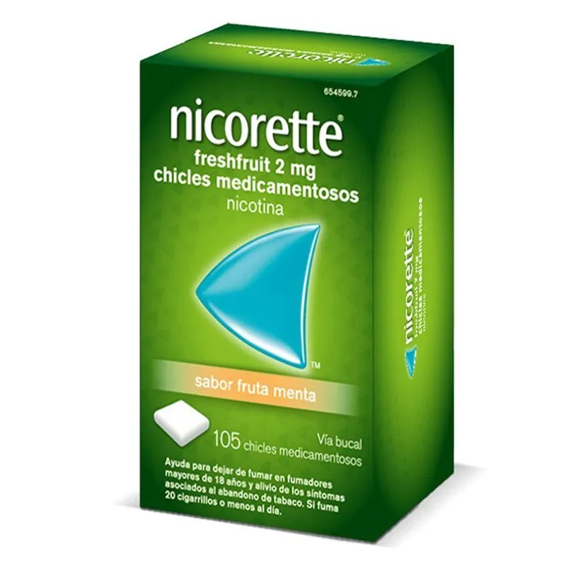 Nicorette freshfruit 2 mg, 105 chicles medicamentosos