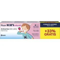 Fluor Kin junior gel sabor fresa +6 años, 2x75 ml Fluor Kin junior gel sabor fresa +6 años, 2x75 ml
