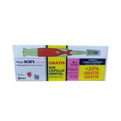 Fluor Kin junior gel sabor fresa +6 años, 2x75 ml