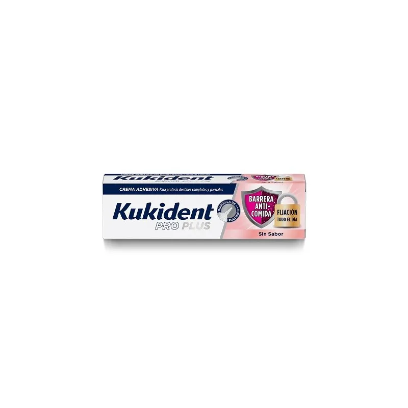 Kukident Pro Plus barrera anti-comida sin sabor, 40 g