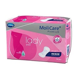 Molicare Absorbente Incontigencia Orina Ligera Premium Lady Pad Maxi Night 6 gotas, 14 unidades