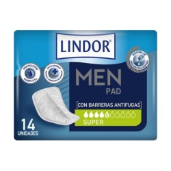 Lindor Absorbente Incontinencia Orina Ligera Men Pad Normal 5 gotas, 14 unidades