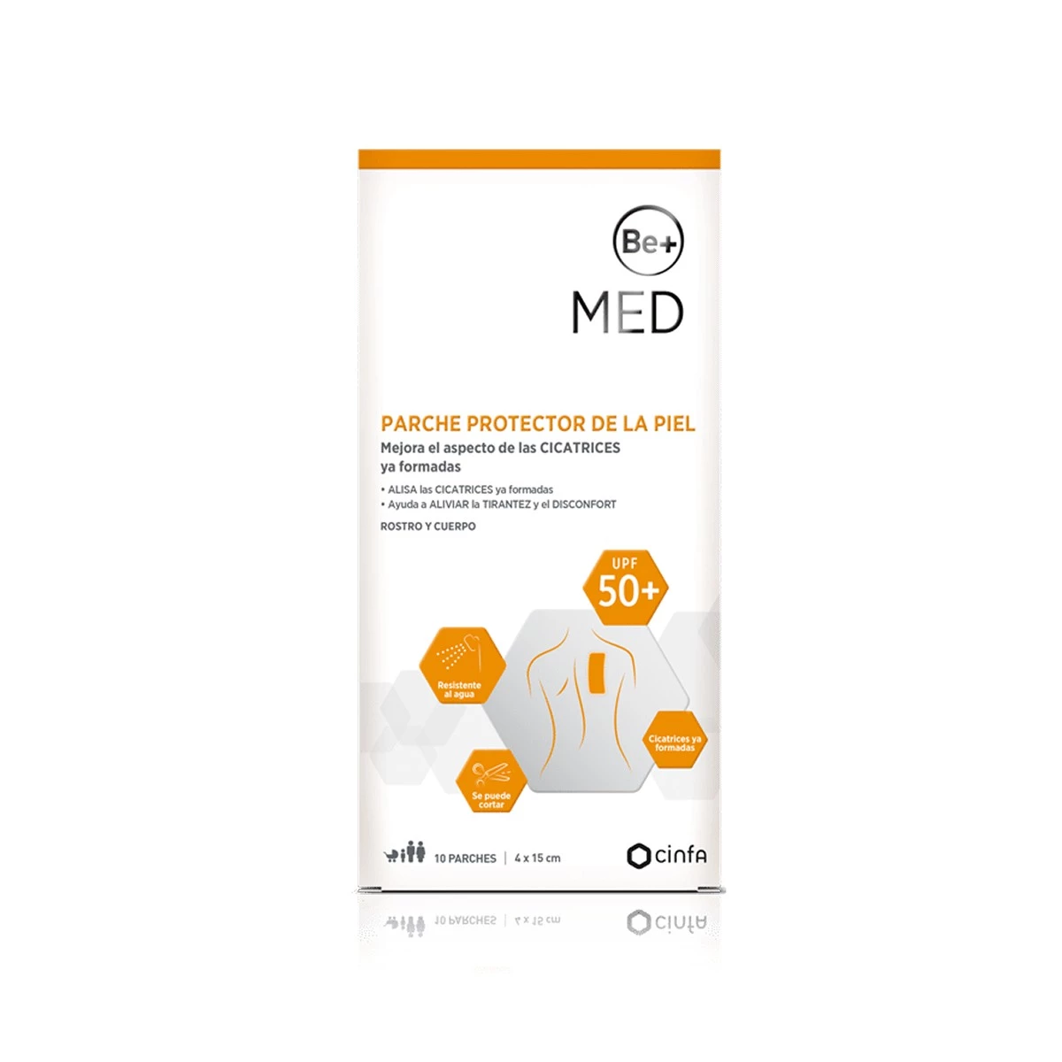 BE+ Med Parche Protector de la Piel, 10 parches 15 cm x 4 cm