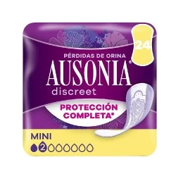 Ausonia Discreet Mini compresas pérdidas orina mujer, 24 unidades
