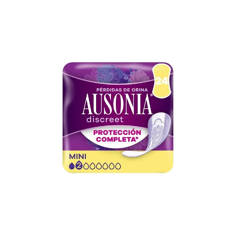 Ausonia Discreet Mini compresas pérdidas orina mujer, 24 unidades Ausonia Discreet Mini compresas pérdidas orina mujer, 24 unidades