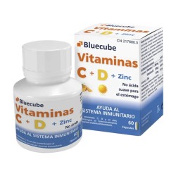 Bluecube Vitamina C+D+Zinc, 60 cápsulas