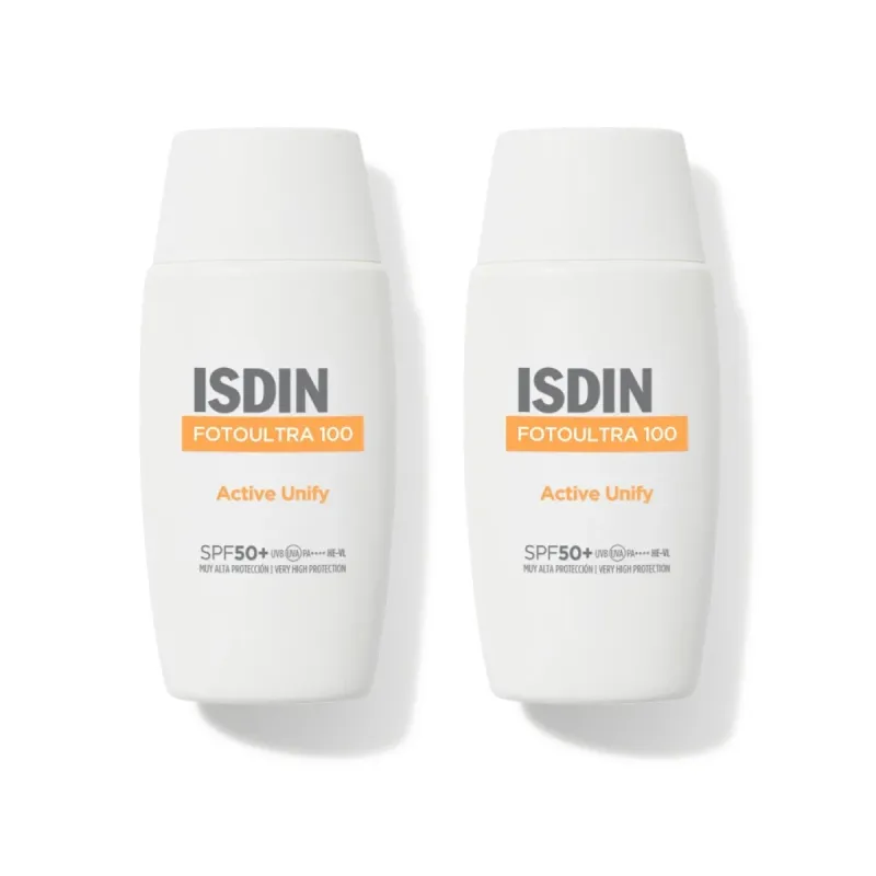Isdin Fotoultra 100 Active Unify Sin color SPF50+, Oferta Duplo 2x 50 ml| Farmacia Barata