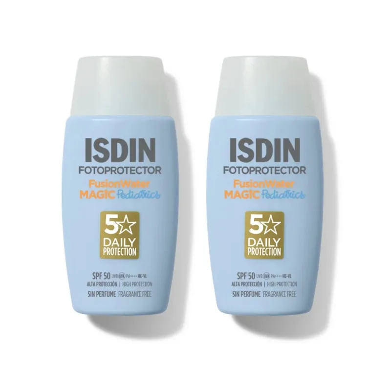 Isdin Fotoprotector Pediatrics Fusion Water SPF50, Oferta Duplo 2x 50 ml| Farmacia Barata