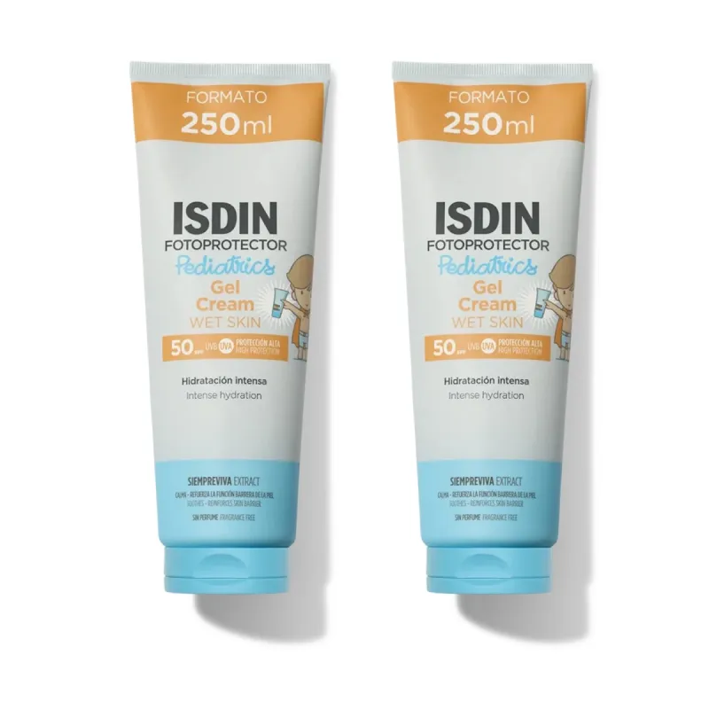 Fotoprotector Isdin Pediatrics Gel-crema SPF50+, Oferta Duplo 2x 250 ml| Farmacia Barata