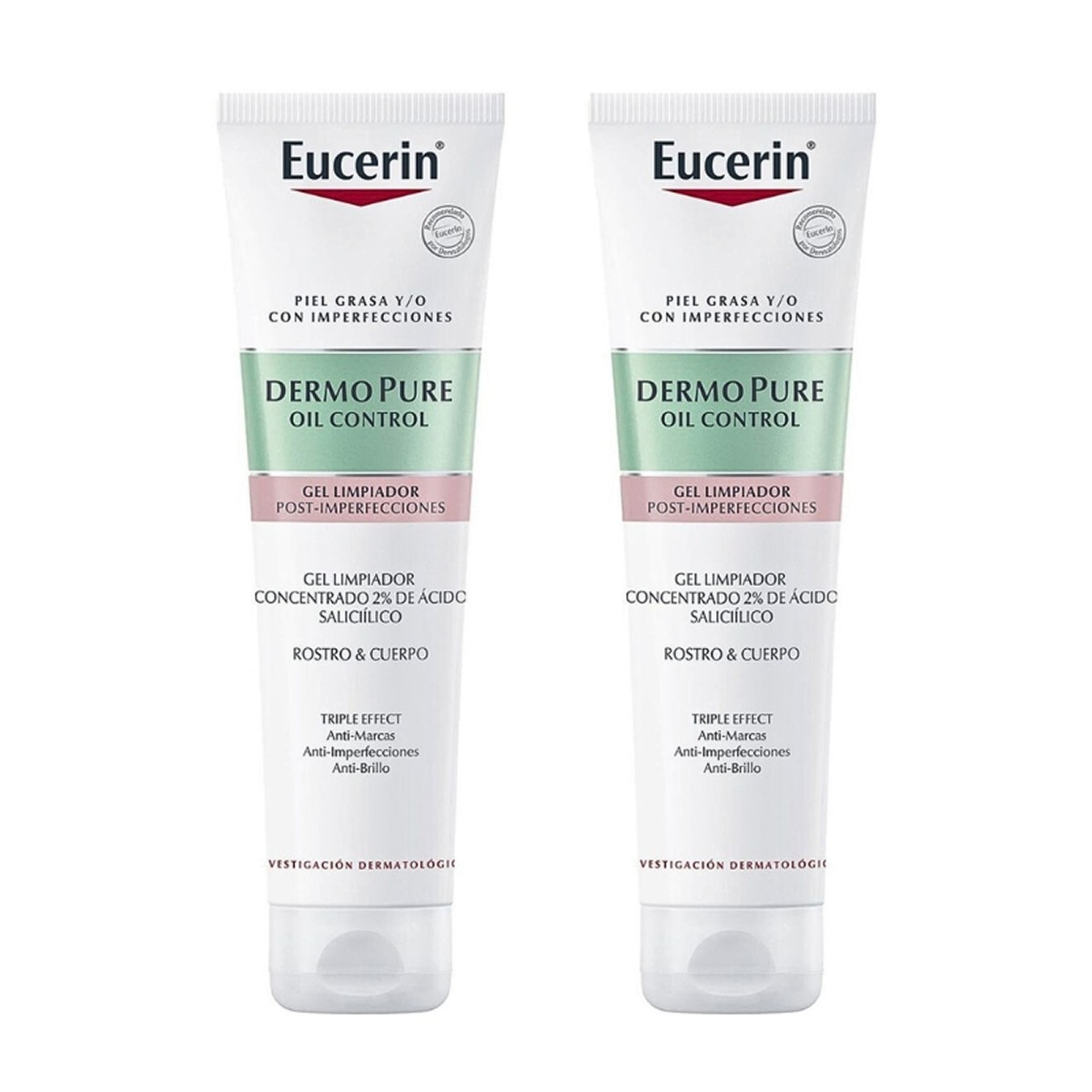 Eucerin Dermopure oil control gel limpiador concentrado triple efecto, Oferta Duplo 2x 150 ml