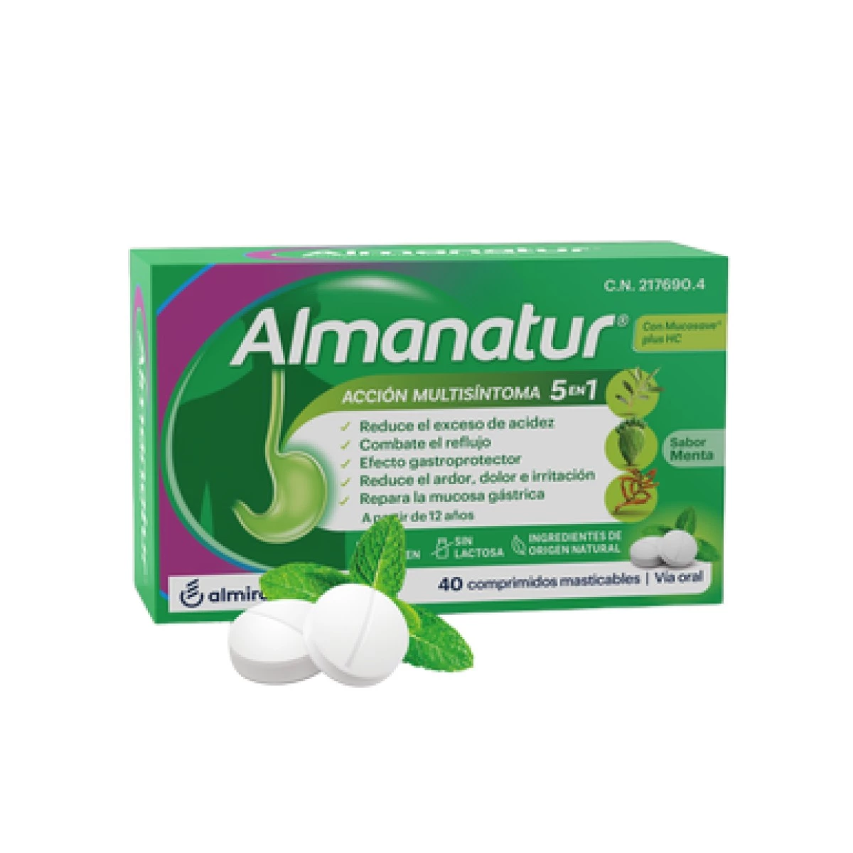 Almanatur Sabor Menta, 40 comprimidos masticables