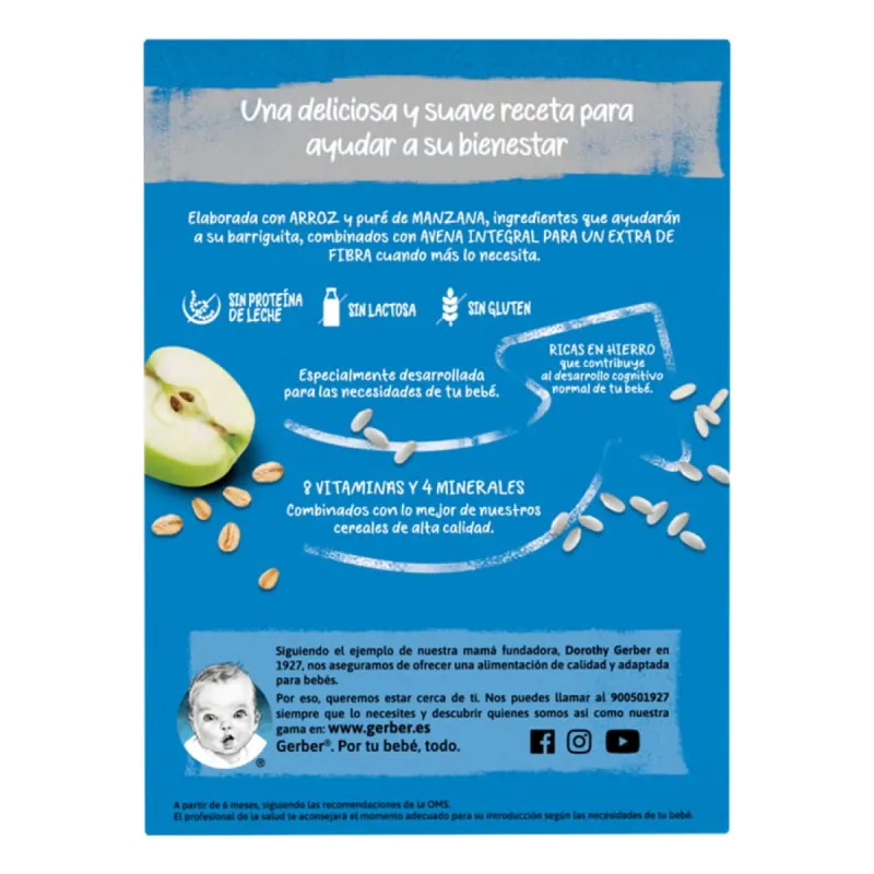 Gerber Expertcare Arroz y Avena con Manzana, 250g Gerber Expertcare Arroz y Avena con Manzana, 250g