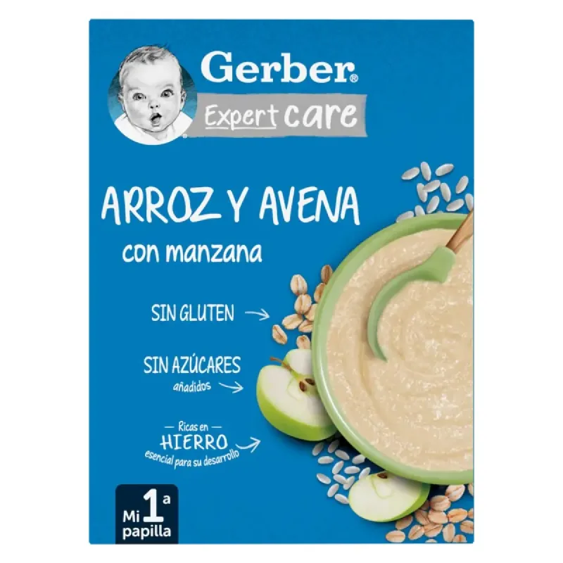 Gerber Expertcare Arroz y Avena con Manzana, 250g