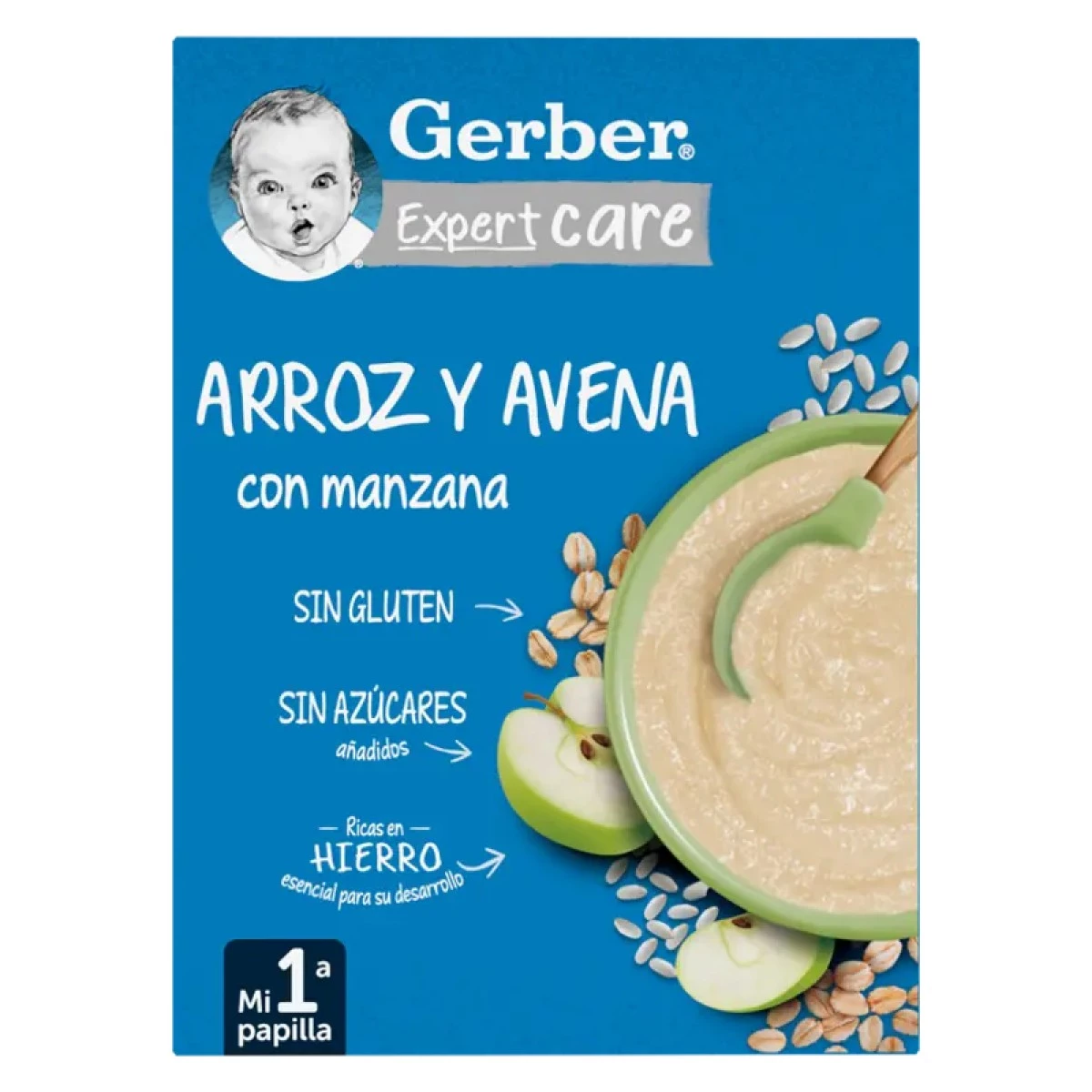 Gerber Expertcare Arroz y Avena con Manzana, 250g