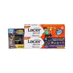 Lacer Junior gel dentifrico sabor Fresa oferta duplo, 2x75 ml+ REGALO figura Batman