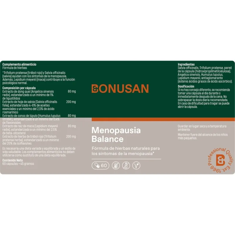 Bonusan Menopausia Balance etiqueta Bonusan Menopausia Balance etiqueta