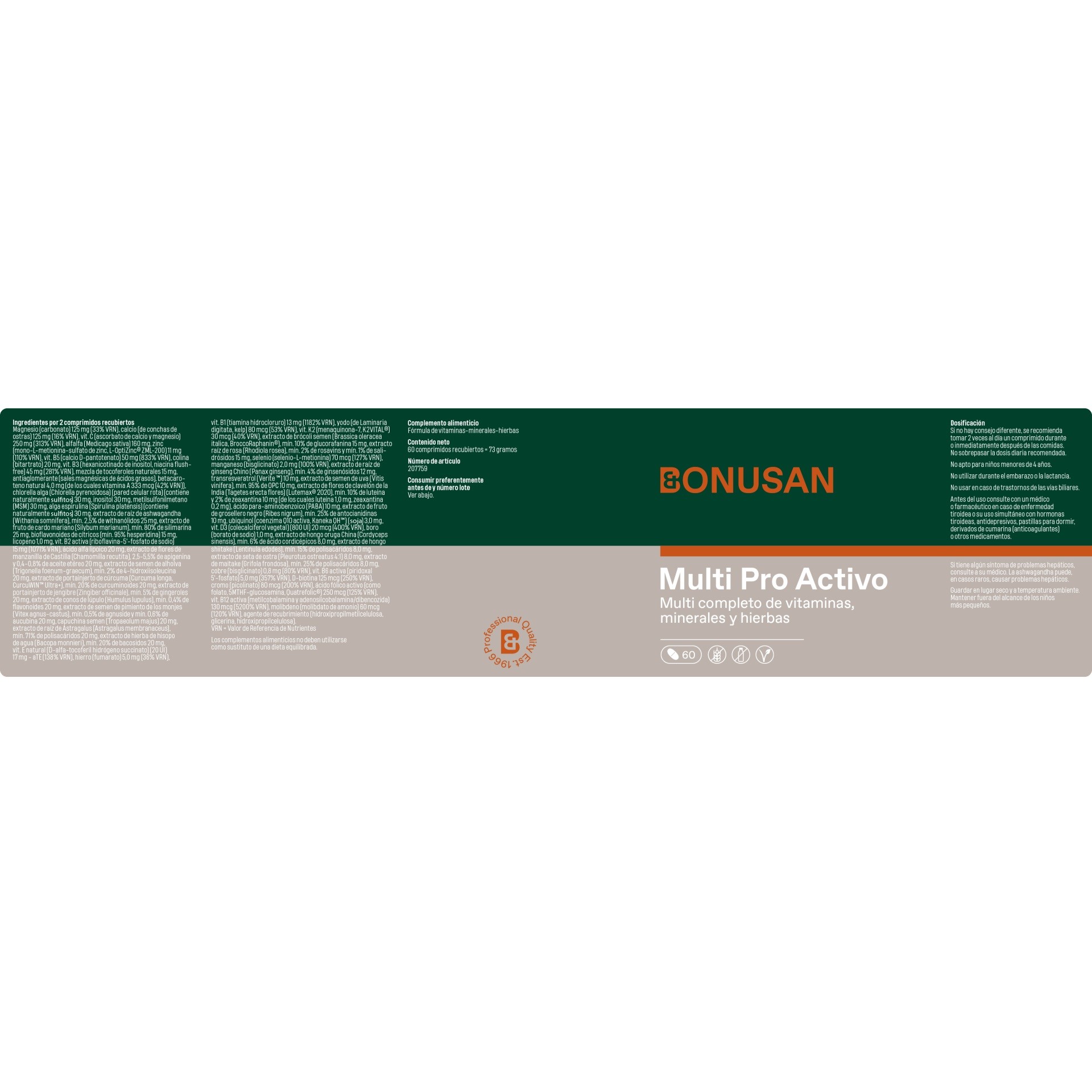 Bonusan Multi Pro Activo 60 comprimidos