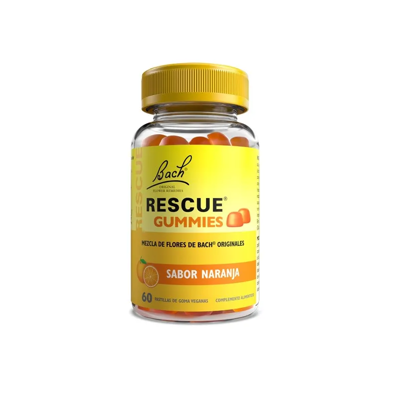 Bach Rescue gummies sabor naranja, 60 pastillas de goma Bach Rescue gummies sabor naranja, 60 pastillas de goma