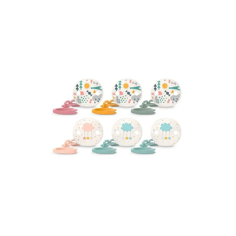 Suavinex Broche pinza redondo con cadena, 1 unidad