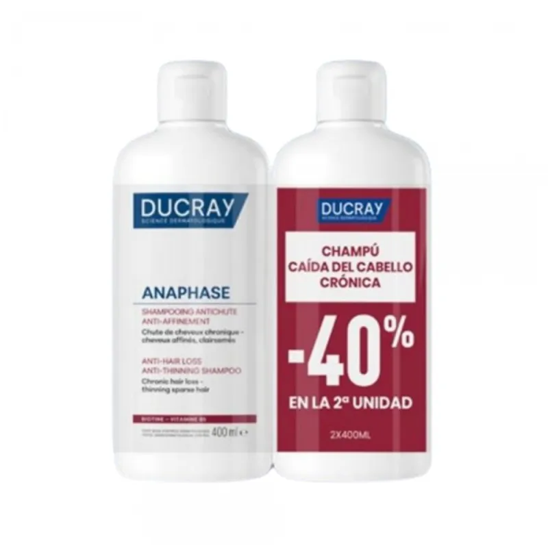 Ducray Anaphase Champú Anticaída DUPLO, 2x400ml.