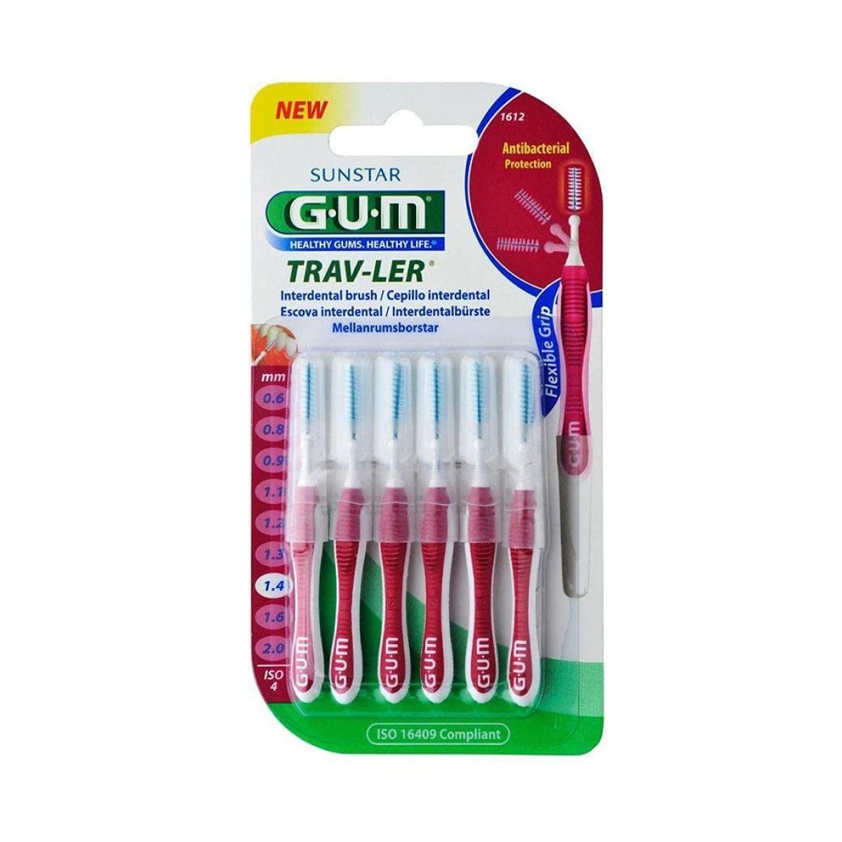 GUM Trav-Ler Cep Interdental 1,4Mm Iso 4, 6 Uds