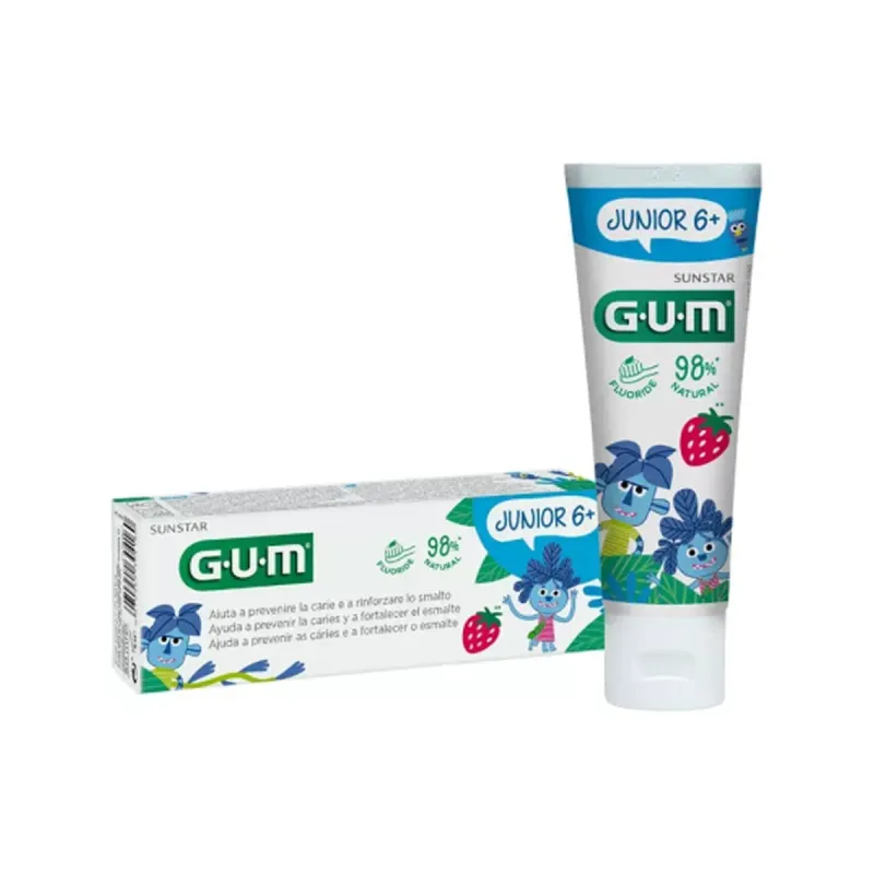 GUM Junior Gel dentífrico Sabor fresa +6 años, 50 ml | Farmacia Barata