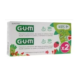 GUM Kids Duo Pack Gel Dent Sabor Fresa, 2x50 ml