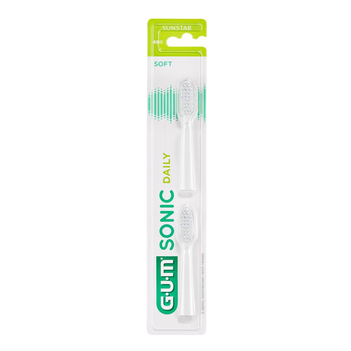 GUM Sonic Daily Recambios Cepillo Blanco