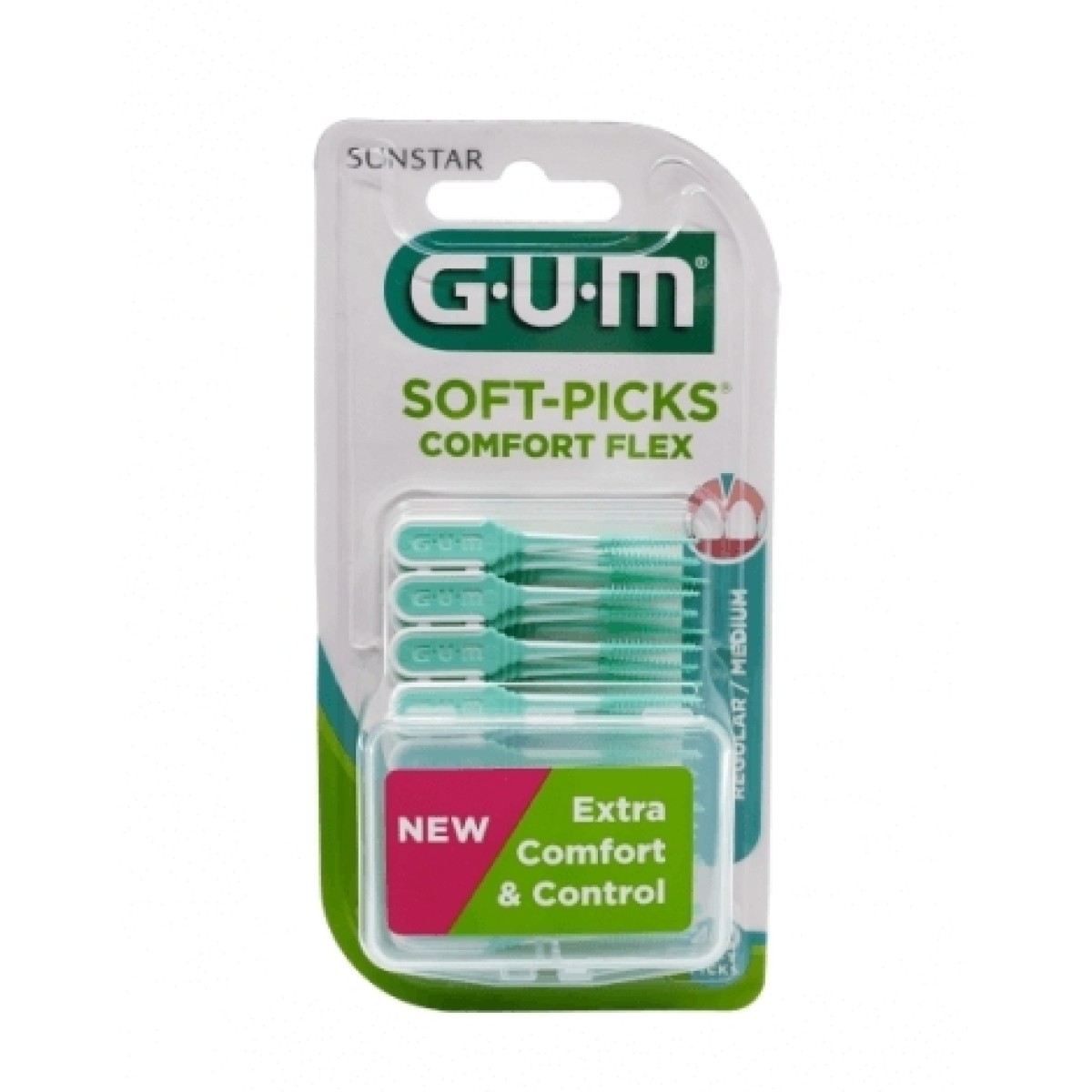 GUM Soft-Picks Comfort Flex Menta Medium, 80 Uds