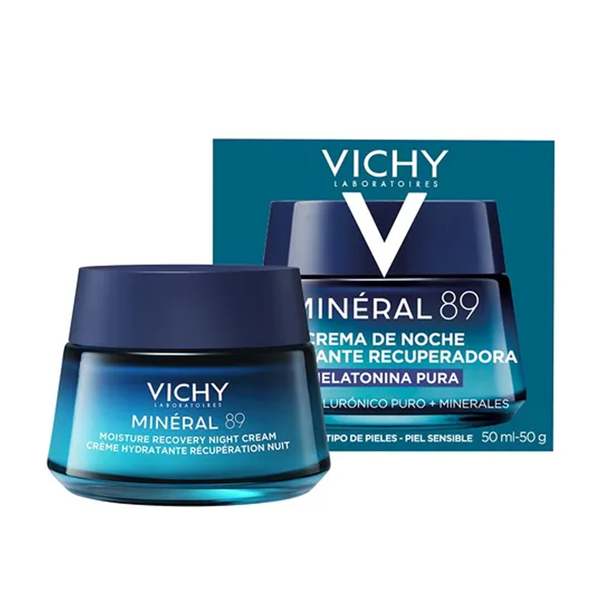 Vichy Mineral 89 Crema Noche Hidratante Melatonina Pura, 50 ml