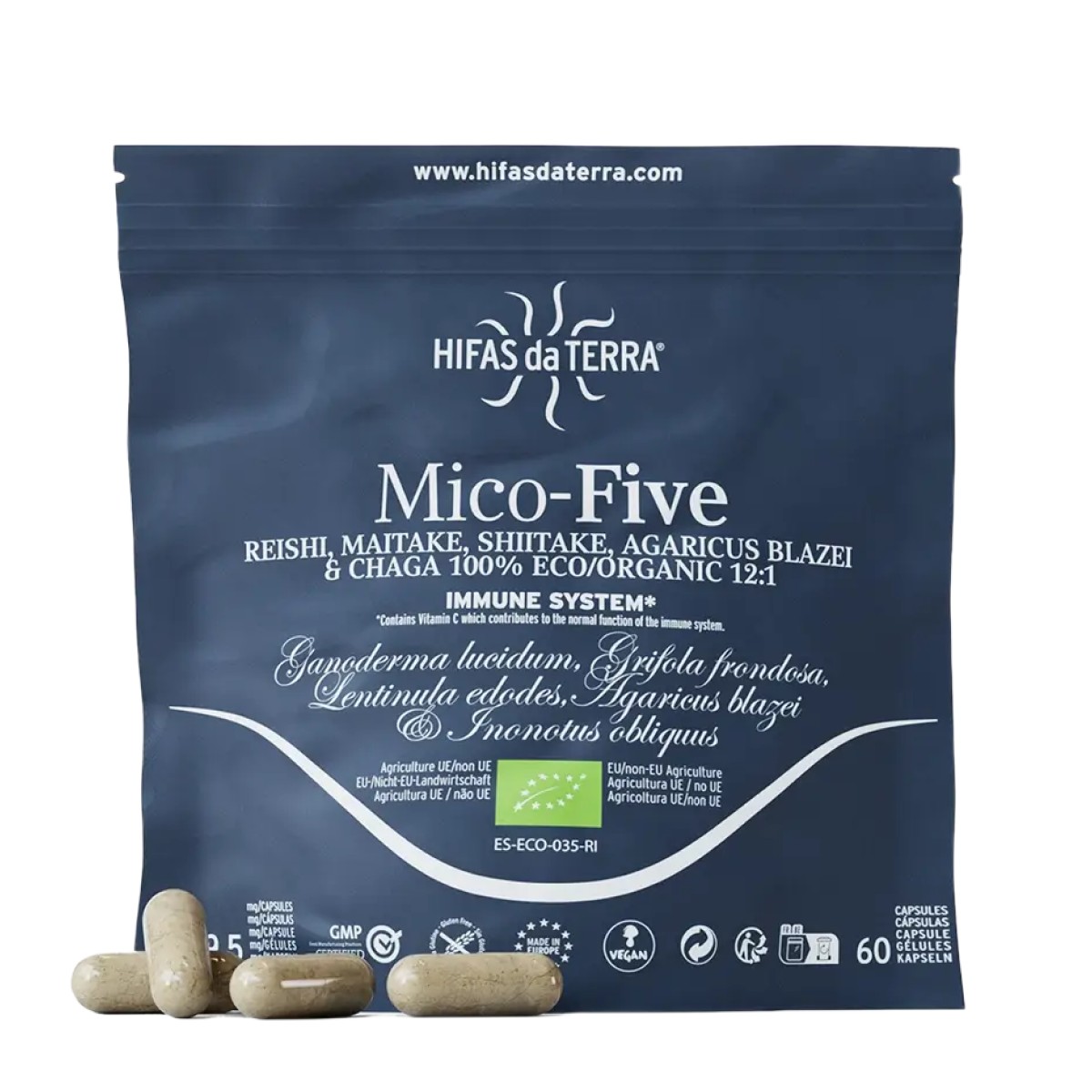 Hifas da Terra Mico-Five Refill, 60 cápsulas